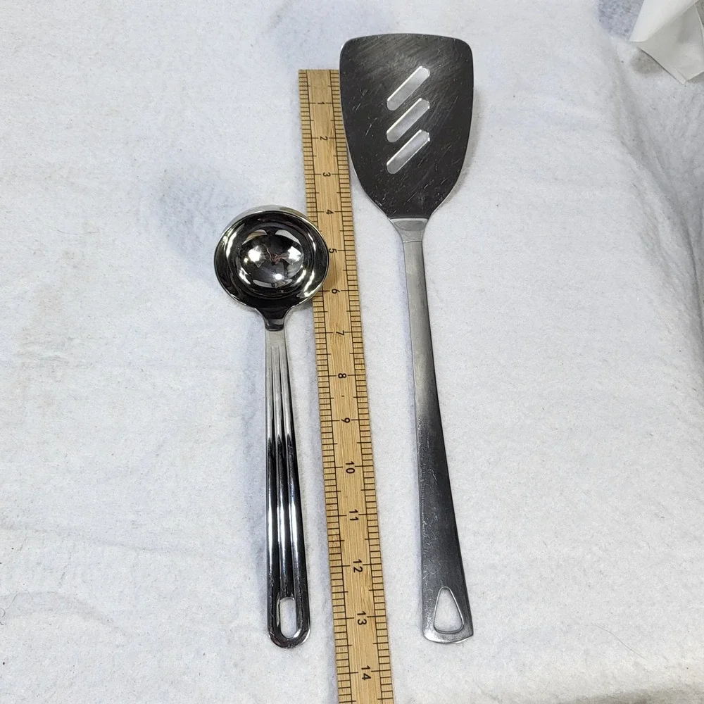 Oneida Stainless Steel Kitchen Utensil Set Slotted Spatula Turner & Small Ladle
